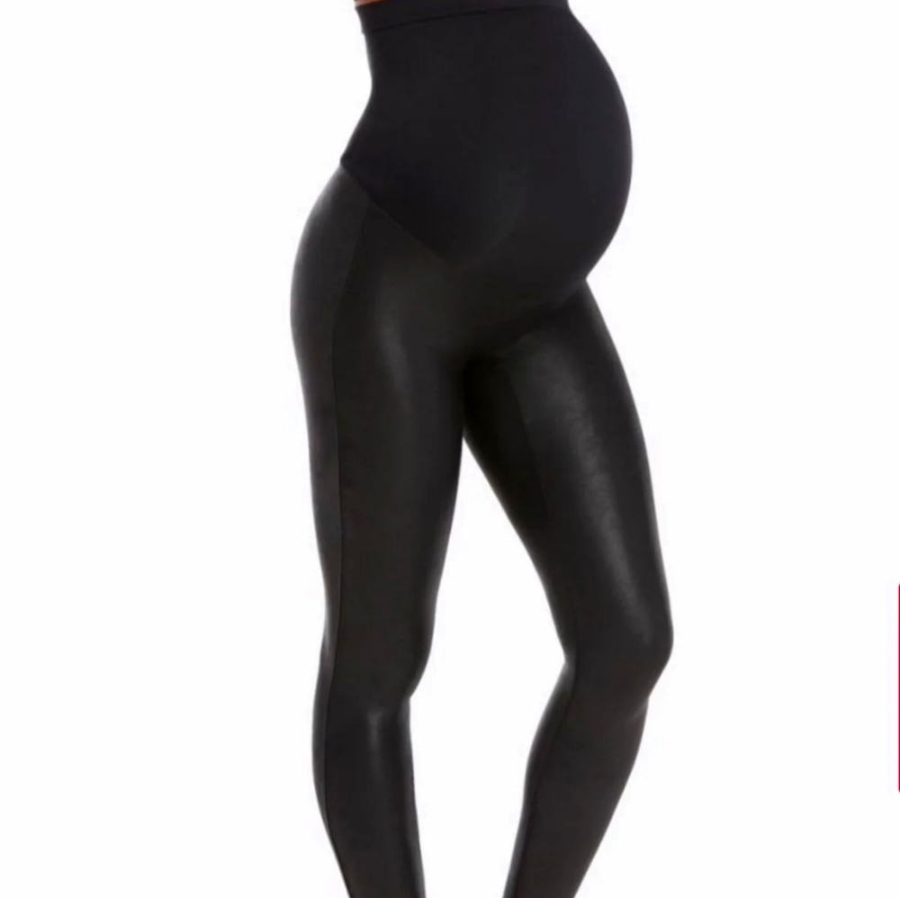 Spanx MAMA faux leather leggings